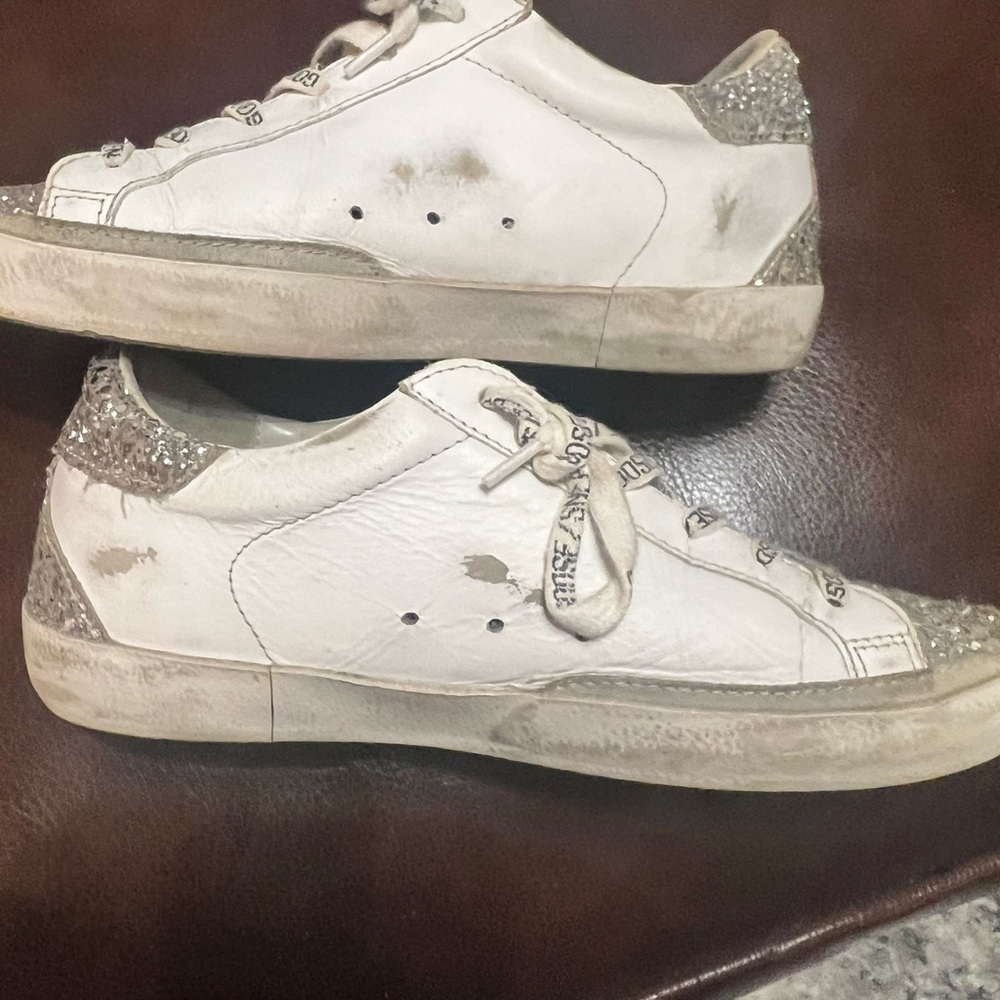 Authentic Golden Goose Superstar glitter white & silver sneaker - Picture 10 of 11